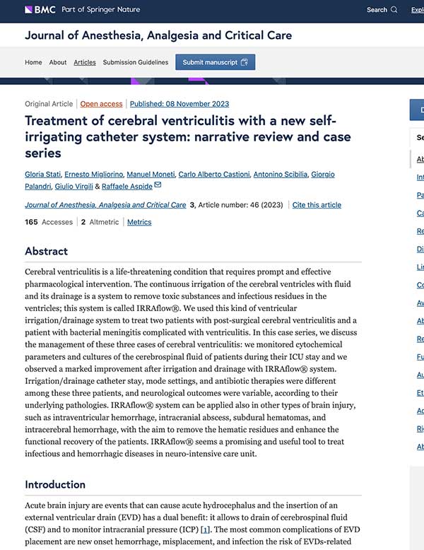Treatment-of-cerebral-ventriculitis-with-a-new-self-irrigating-catheter-system--narrative-review-and-case-series-thumb